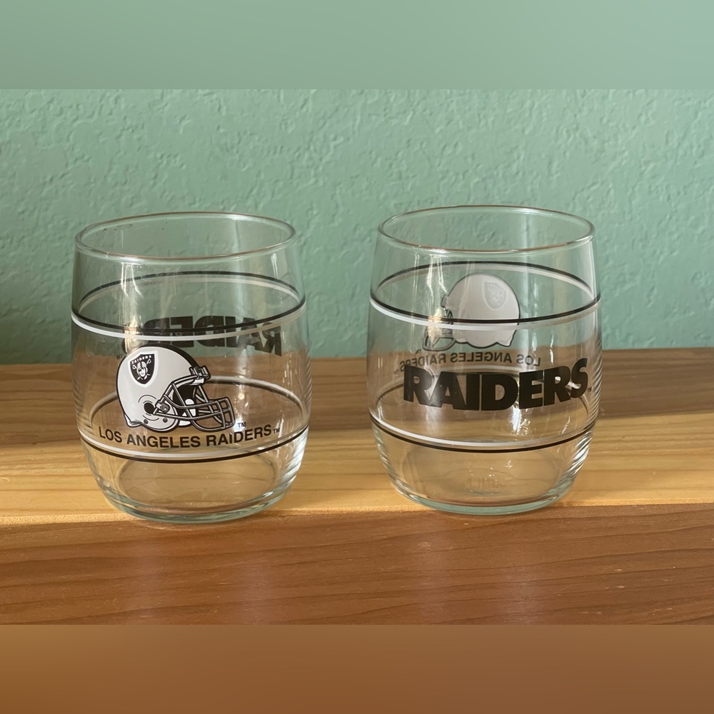 Tumblers Football Los Angeles RAIDERS HELMET 80s Vintage Set of 2